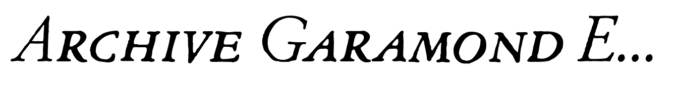 Archive Garamond Exp Italic